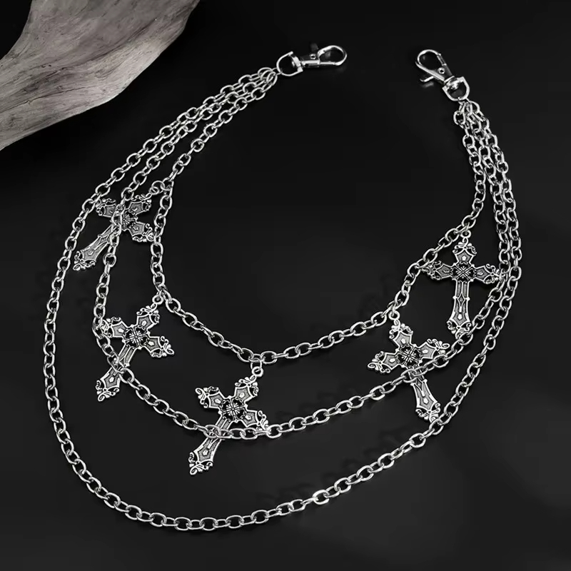 Body Jewelry Sale - ファッションパンクメタルパンツチェーン、ヒップホップウエストチェーン、クロスペンダントジーンズチェーン、男女兼用アクセサリーギフト