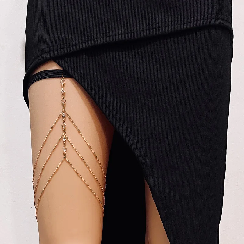 Body Jewelry Sale - ファッション夏ボヘミアン太ももチェーンシンプルなセクシーなボディチェーン女性のための二層金属脚チェーンフェスティバルジュエリー Accesorios