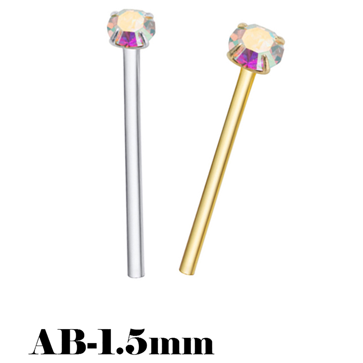 Body Jewelry La - 925 スターリングシルバーノーズスタッドミニ 1.5 ミリメートルクリスタル 4 爪ピアスノーズスタッド女性シンプルなジュエリーピアスパララナリス