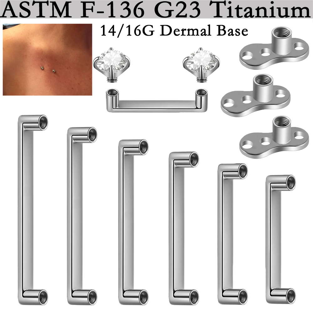 5/1個入り G23チタン製 表面ピアス ダブルスレッド デ - Dermal Anchor Top のレビューと価格