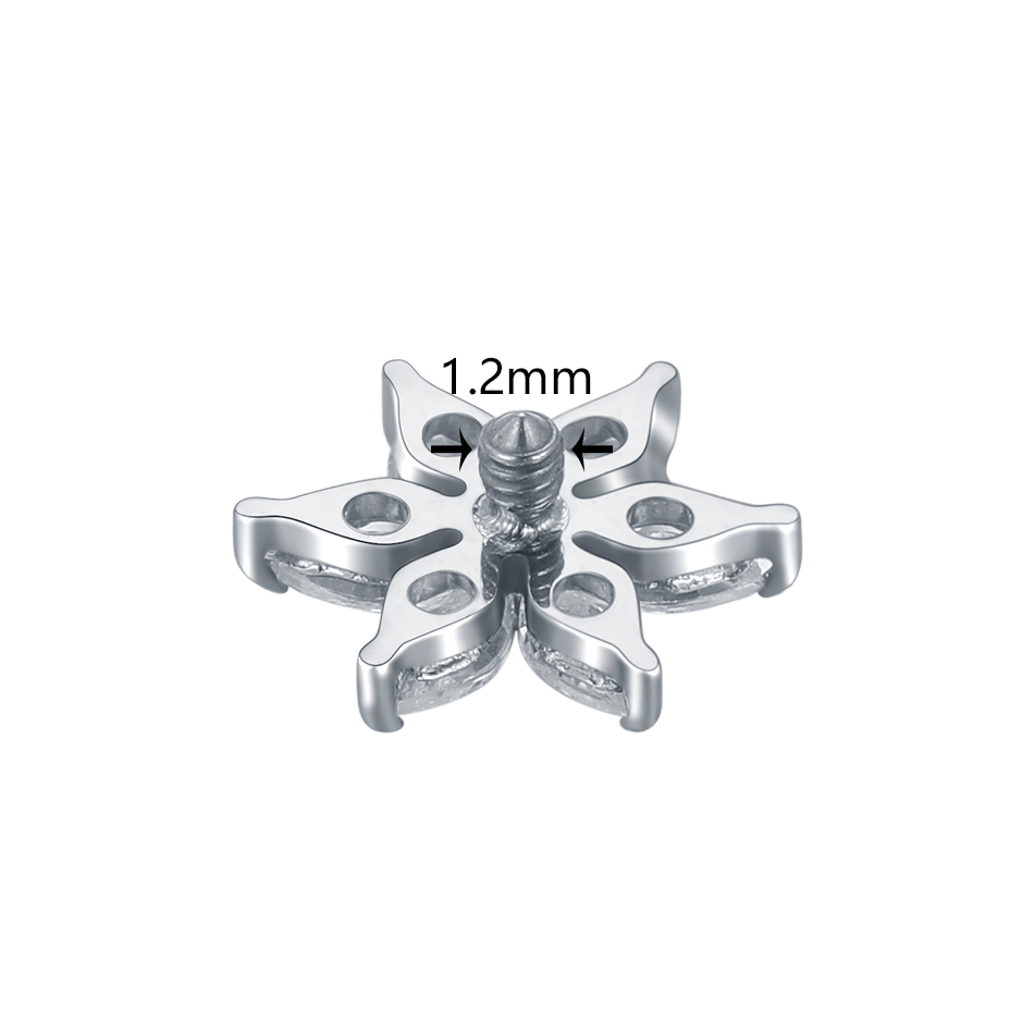 1/5 個チタンクリスタルフラワーダーマルアンカートップエン - Dermal Anchor Top のレビューと価格