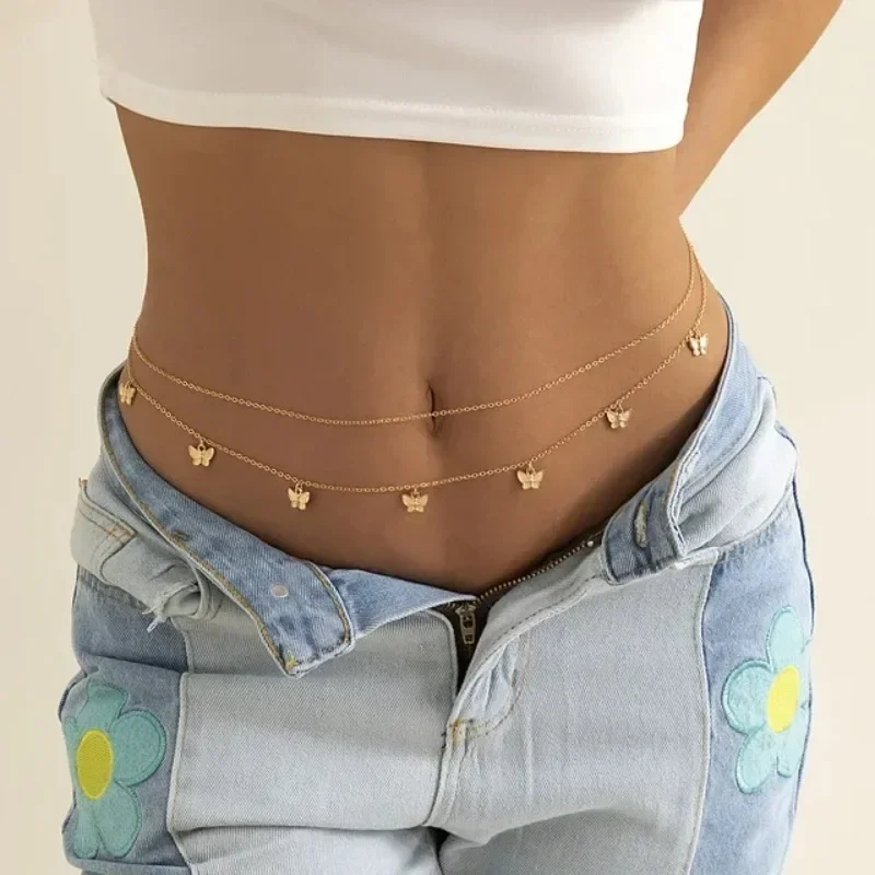 女性用バタフライチェーン,セクシーなベリーベルト,ボディジュ - Body Jewelry Sale のレビューと価格