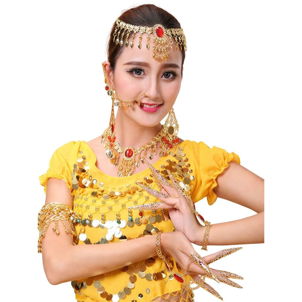 ボヘミアンスタイルのスパンコールヘッドチェーン、インドダンス - Body Jewelry Indian のレビューと価格