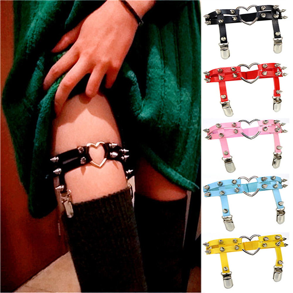 1 個女性パンクゴスハート Pu レザー弾性脚リングボディジ - Body Jewelry Sale のレビューと価格