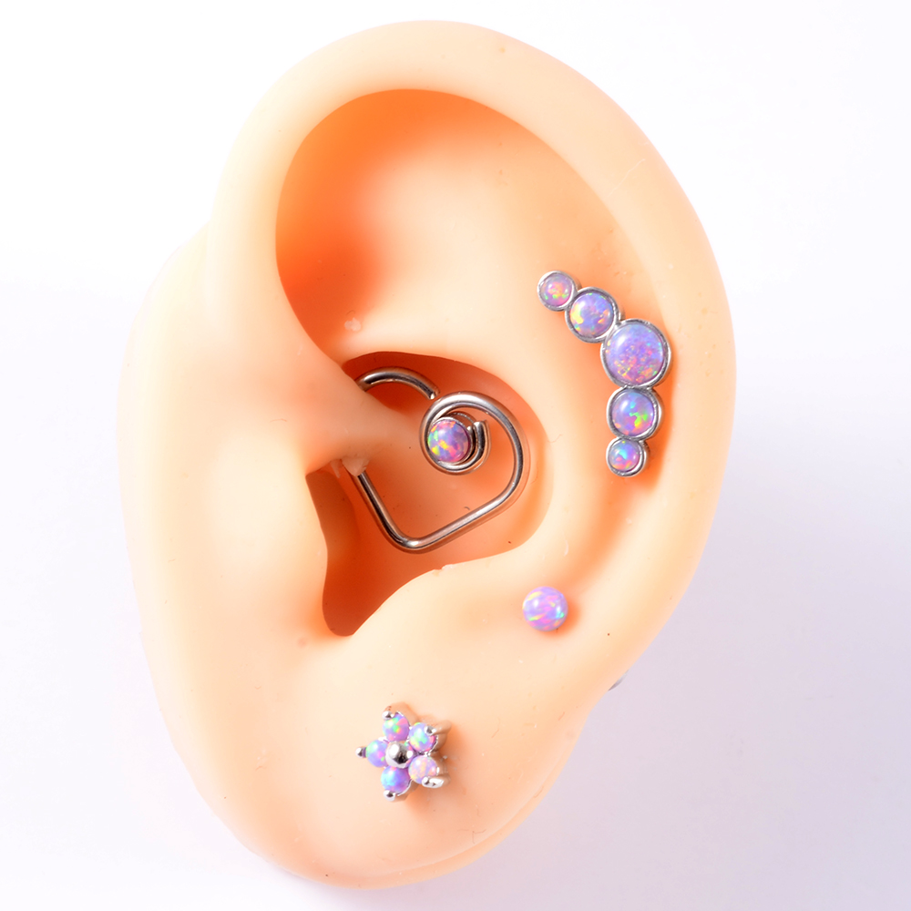 1PC Opal38 クラスター耳珠ヘリックス軟骨ピアスサー - Dermal Anchor Top のレビューと価格