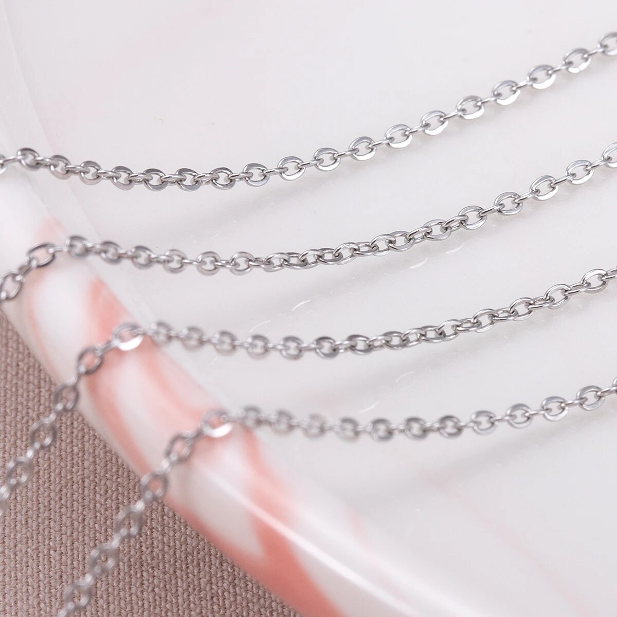 10 メートルステンレス鋼 O 形状薄いチェーン DIY ネ - Body Jewelry Sale のレビューと価格