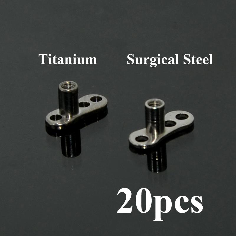 20 個 G23 ソリッドチタン & サージカルスチールダー - Dermal Anchor Top のレビューと価格