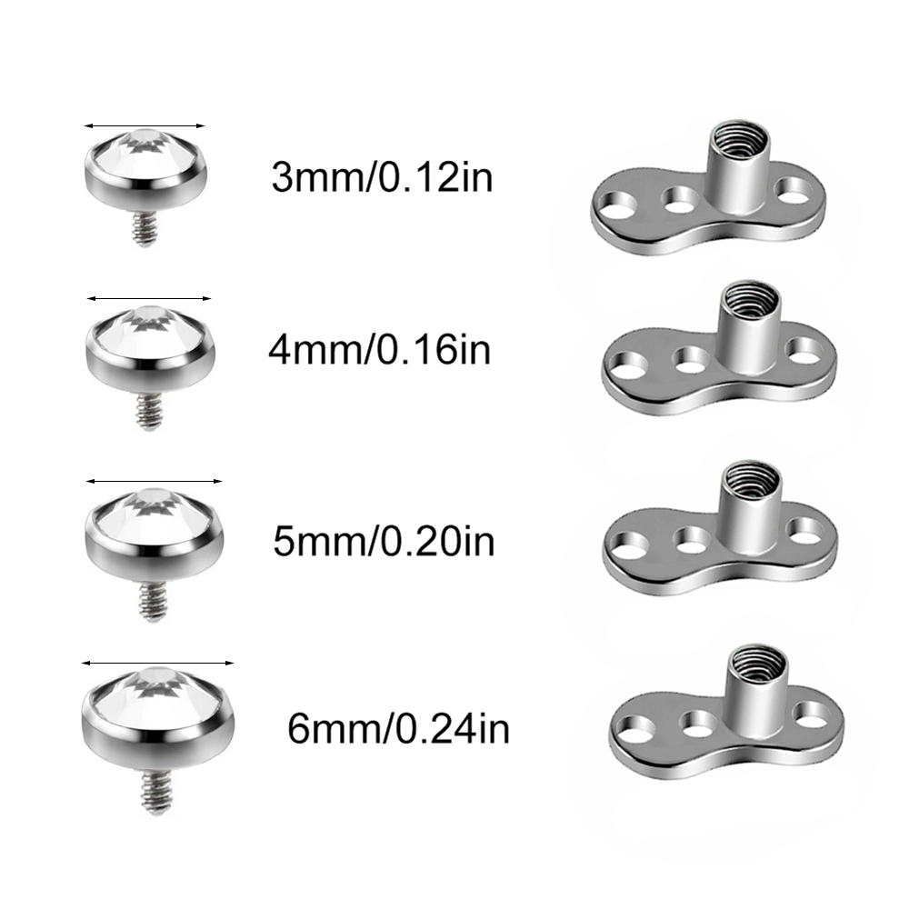 9PCS-1PC サージカルスチールスキンダイバー皮膚アンカ - Dermal Anchor Top のレビューと価格